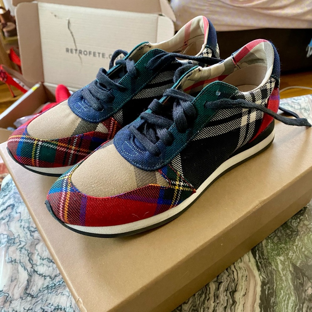 Burberry Multicolor Plaid Women's Sneakers size 36 or 6